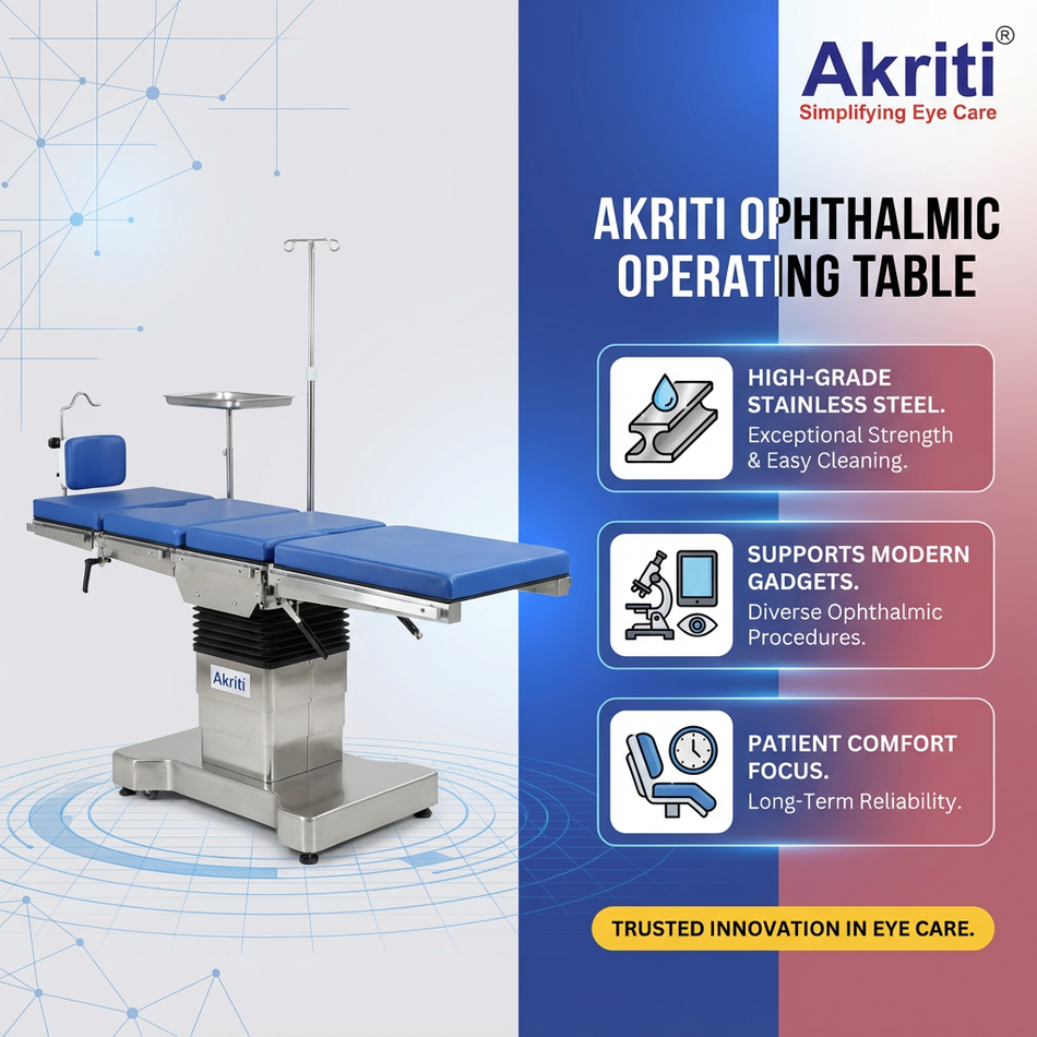 Ophthalmic Operating Table – Stainless Steel
