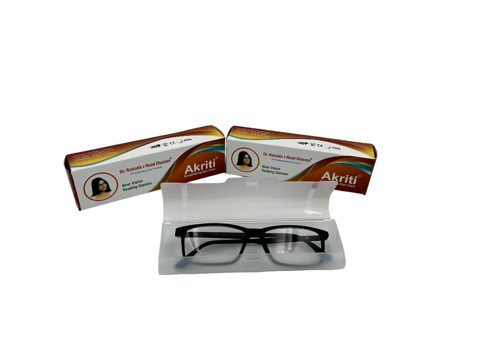 Plano Bi-Focal Near Vision Reading Glass +1.00D  Pk/300