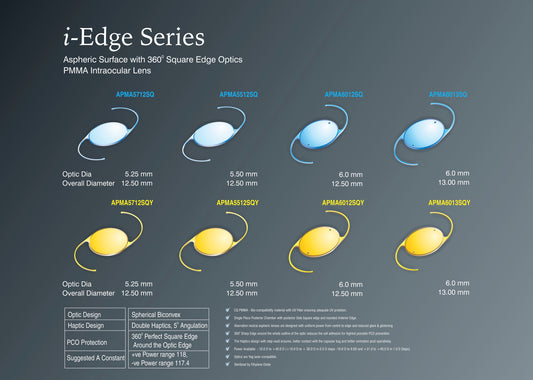 i-Edge Series: Aspheric Precision in PMMA IOLs