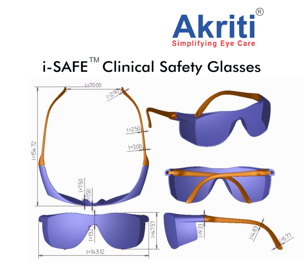 i-SAFE Medical Safety Glasses Elite Post Operative,  Pk/300